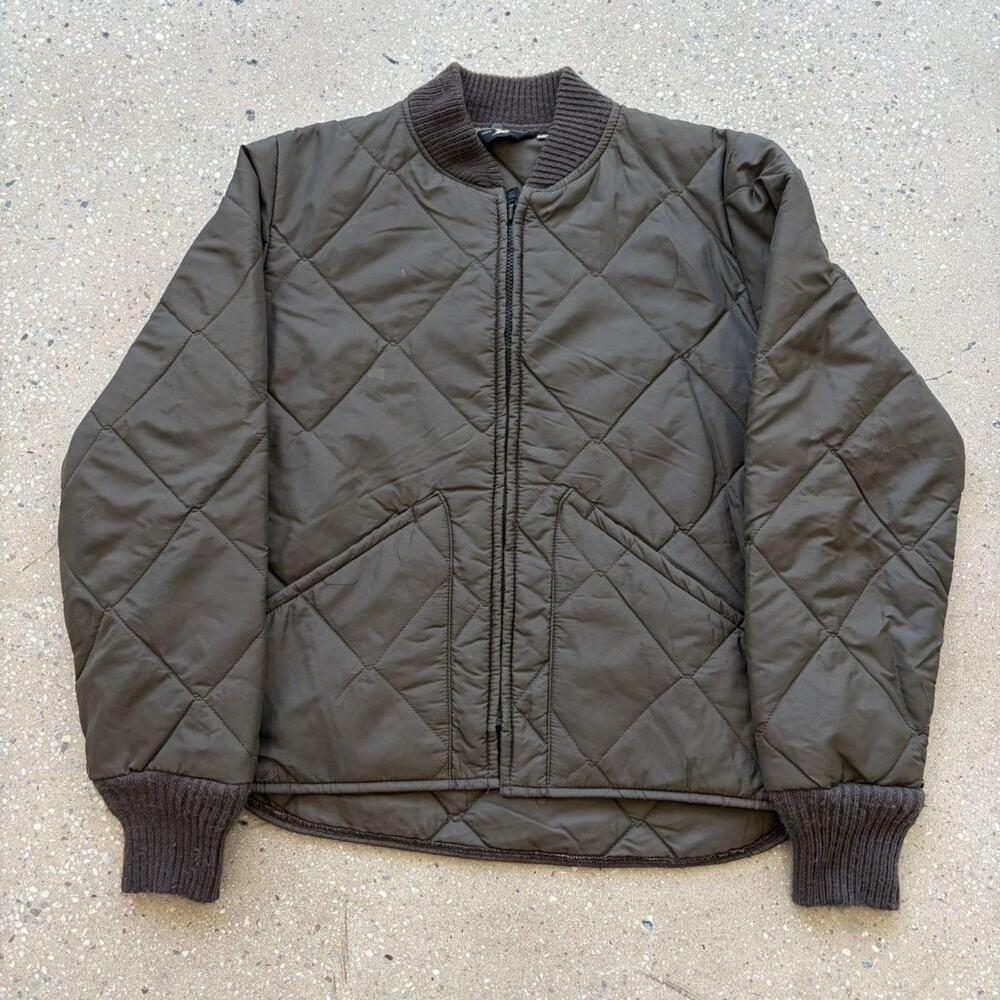 Vintage 80s Golden Fleece Brown Quilted Bomber Jacket